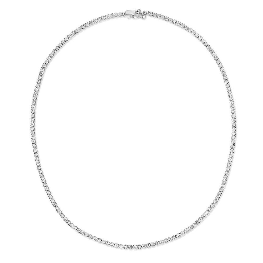 Luv Aj Crystal Silver Tennis Necklace